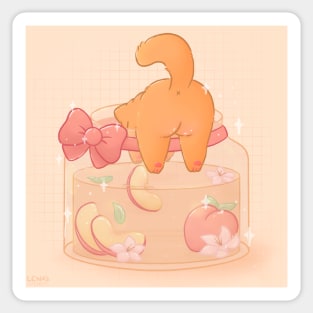 Peach Jam Cat Sticker